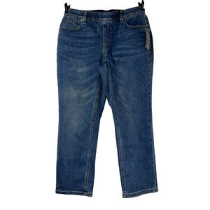 DG2 by Diane Gilman Jeans Womens Size 16P Blue Stretch Denim Pull-On Jean Capri